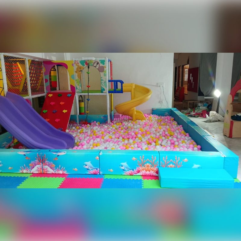 Indoor Soft Play Ball Pool with Double Slide and Spiral Slide Manufacturer in Bhadradri Kothagudem