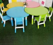 Multicolor Crescent Table Manufacturers, Supplier in Delhi NCR